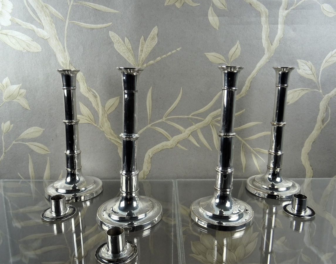 Fine Georgian Silver Plated Telescopic Candlesticks  (5).JPG